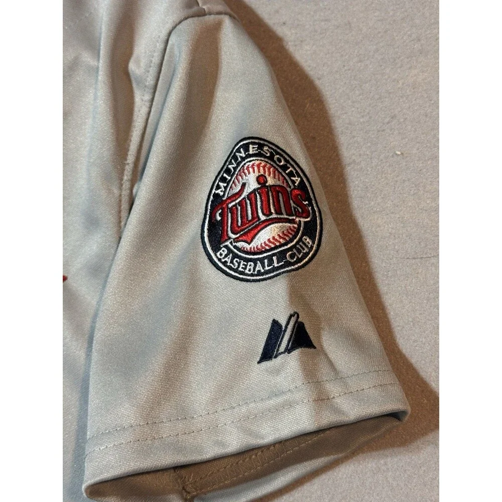 Joe Mauer Minnesota Twins Authentic Majestic Grey Jersey 50 Seasons Youth XL